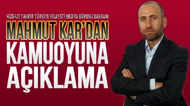 Mahmut Kar’dan Kamuoyuna Açıklama (YENİ)