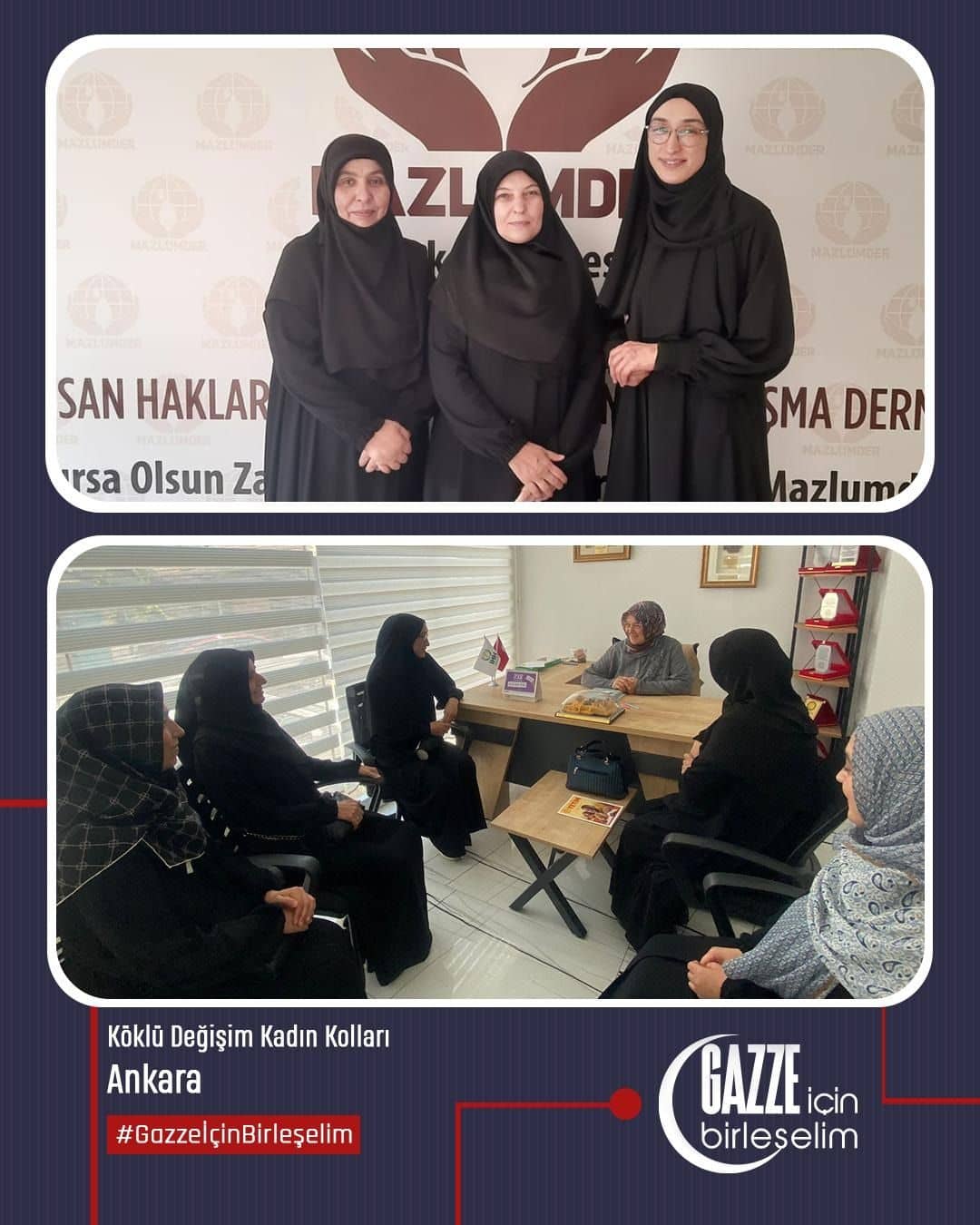 Köklü Değişim Kadın Kolları olarak "Gazze İçin Birleşelim" çağrısı ile başlattığımız ziyaretler kapsamında Ankara'da;