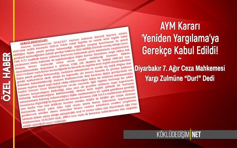 AYM Kararı ‘Yeniden Yargılama’ya Gerekçe Kabul Edildi!