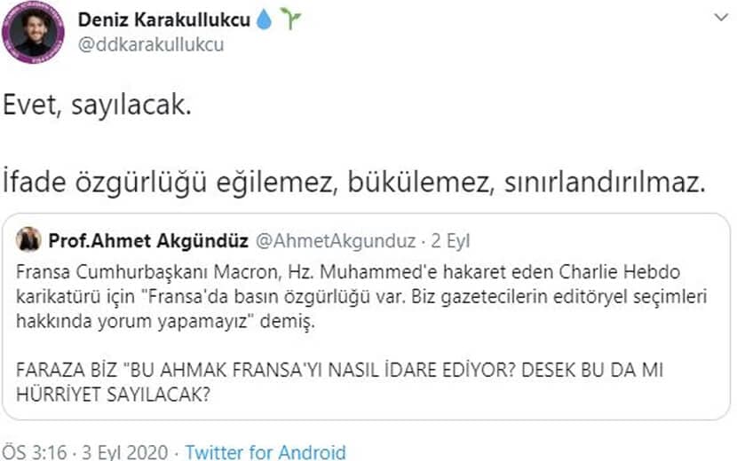 Deva Partisi’nden Charlie Hebdo ve Macron’a Destek