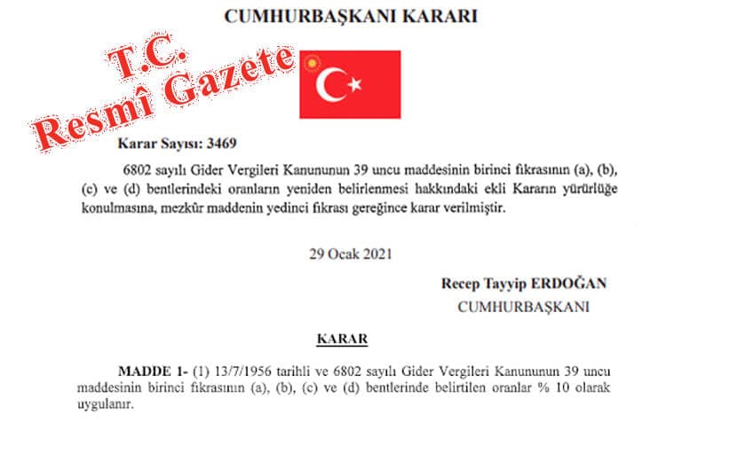 Cumhurbaşkanı, Özel İletişim Vergisini Yüzde 7,5’ten Yüzde 10’a Yükseltti!