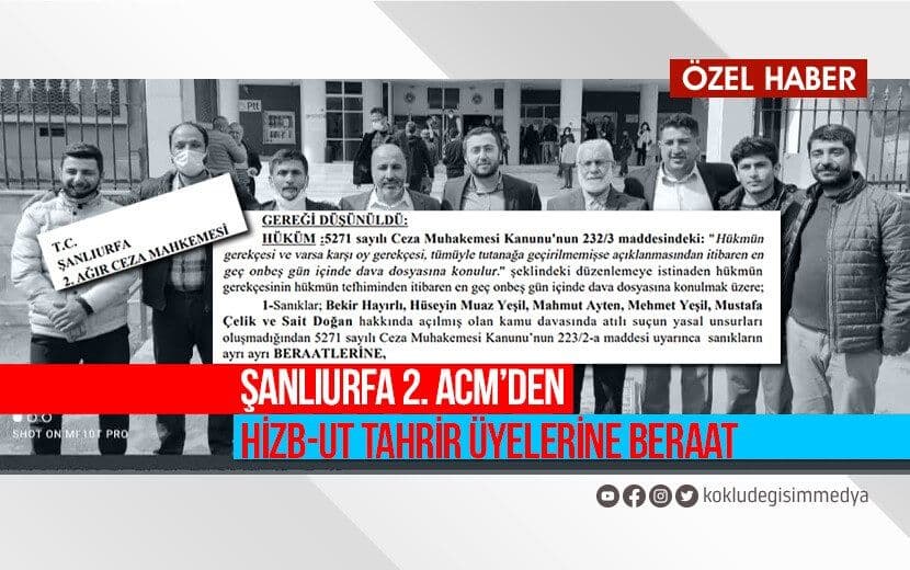 6 Hizb-ut Tahrir Üyesine Beraat Kararı