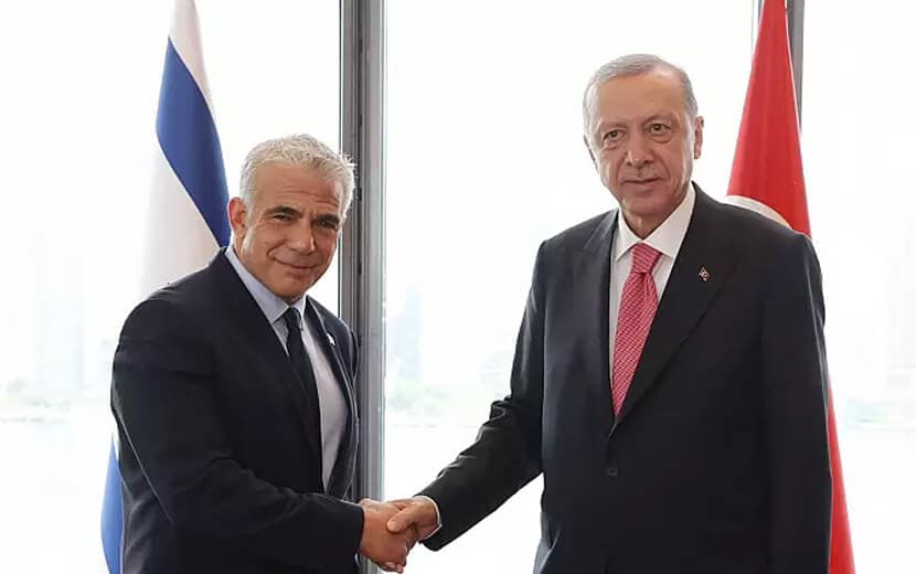 Erdoğan, Filistin’i İşgal Eden Katil “İsrail” Başbakanı Lapid İle Görüştü