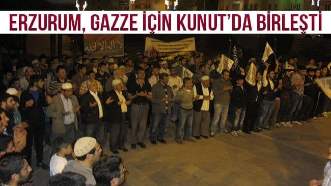 Erzurum, Gazze için Kunut’da birleşti