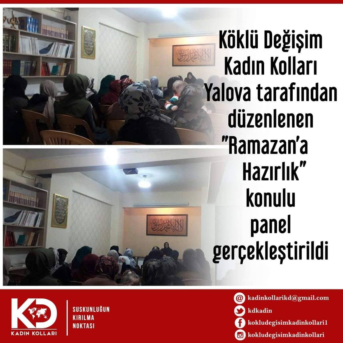 Köklü Değişim Kadın Kolları - Yalova tarafından düzenlenen “Ramazan’a Hazırlık” konulu panel gerçekleştirildi